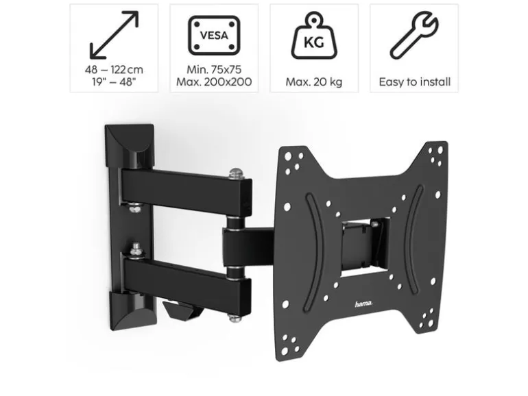 Hama Technics AG TV-Wandhalterung 48" Schwarz