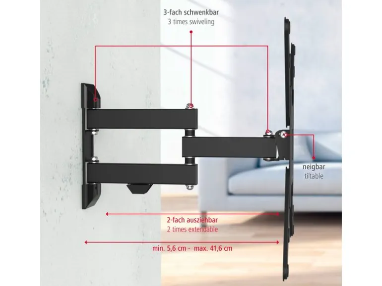 Hama Technics AG TV-Wandhalterung 65" Schwarz