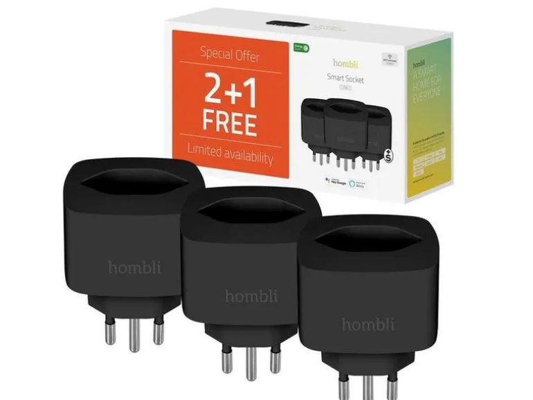 hombli Smart Socket CH, Schwarz, 3er-Set