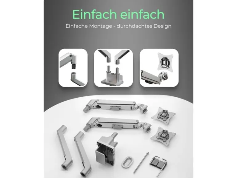 ICY BOX Tischhalterung bis 9 kg – Silber