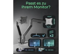 ICY BOX Tischhalterung bis 9 kg – Silber