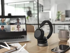 Jabra Headset Evolve2 75 Duo MS Schwarz, USB-C, inkl. Ladestation