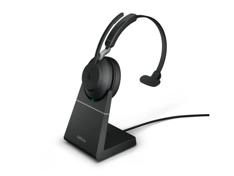Jabra Headset Evolve2 65 Mono MS Schwarz, USB-A, inkl. Ladestation