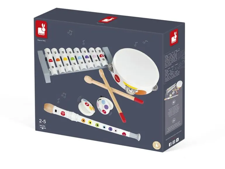 Janod Musikinstrument Musik-Set Konfetti 4-teilig