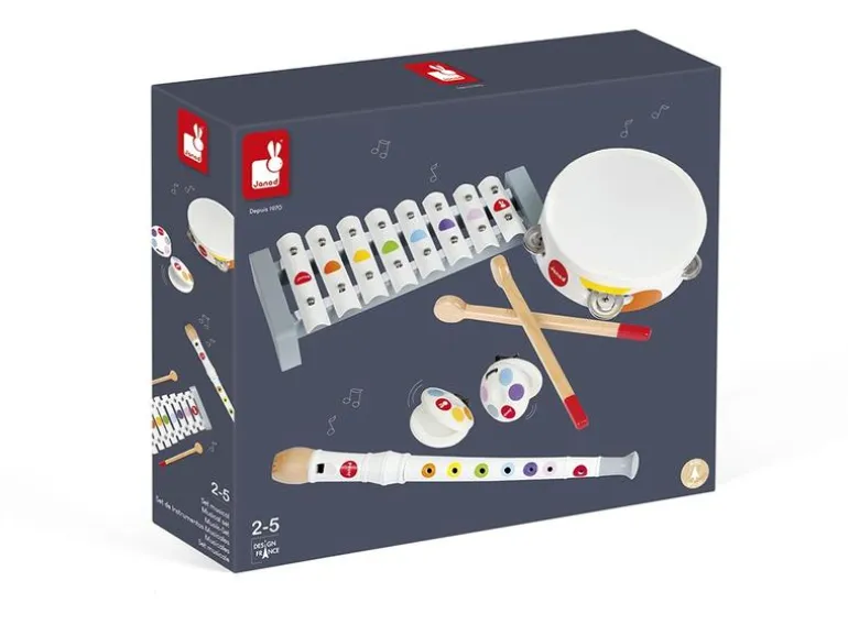 Janod Musikinstrument Musik-Set Konfetti 4-teilig