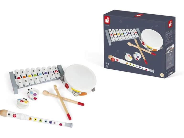 Janod Musikinstrument Musik-Set Konfetti 4-teilig