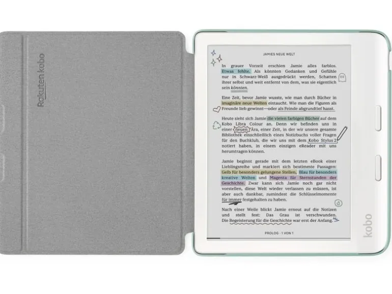 Kobo eReader Schutzhülle Tasche Libra Colour Garden green