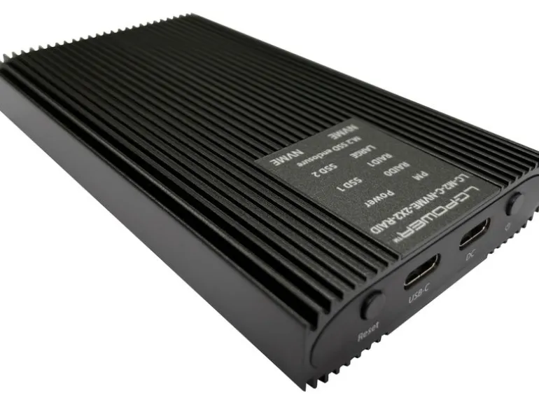 LC-Power Externes Gehäuse LC-M2-C-NVME-2X2-RAID M.2/U.2 SSD