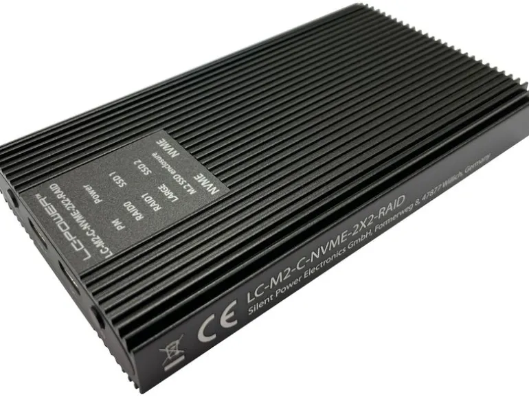 LC-Power Externes Gehäuse LC-M2-C-NVME-2X2-RAID M.2/U.2 SSD