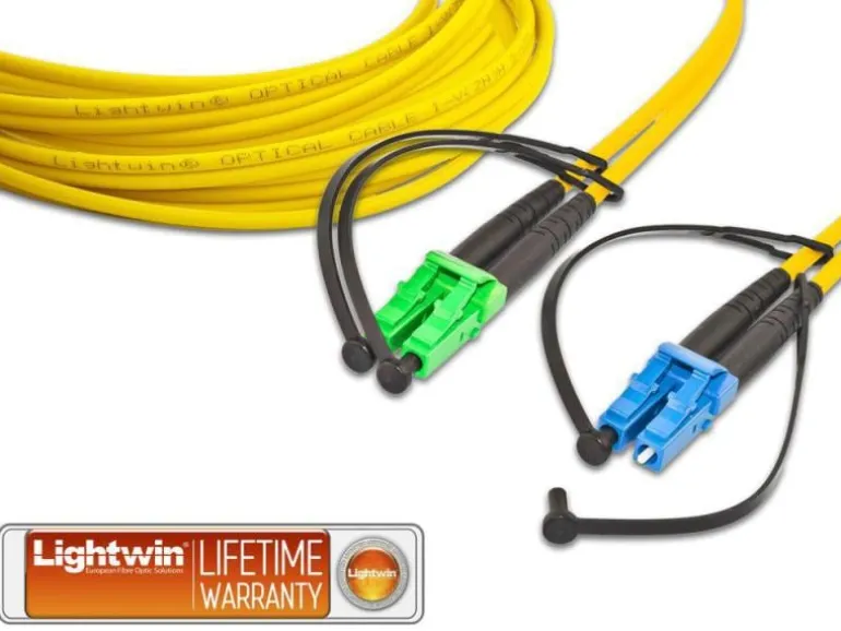 Lightwin LWL-Patchkabel Singlemode LC/APC – LC, OS2, Duplex, 10 m