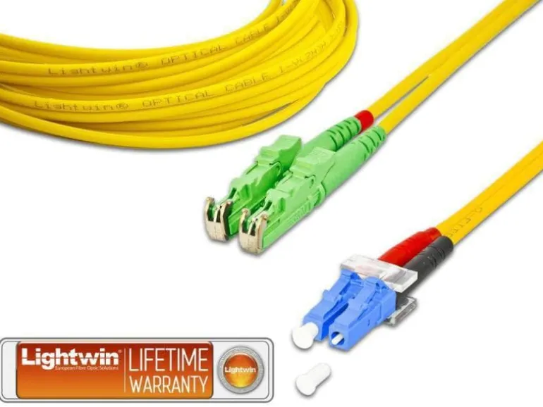 Lightwin LWL-Patchkabel Singlemode E2000/APC – LC, OS2, Duplex, 1 m