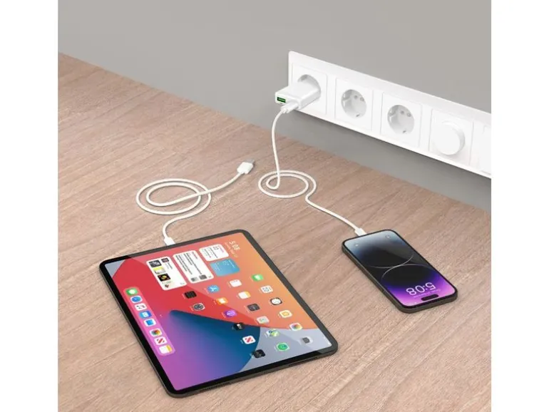 LMP USB-Wandladegerät 30W USB-A/C Dual Power + USB-C Ladekabel