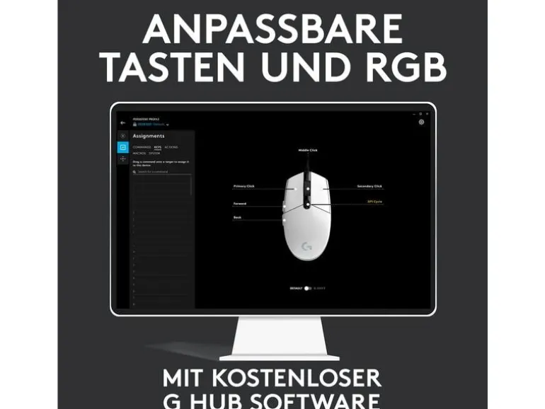 Logitech Gaming-Maus G203 Lightsync Schwarz