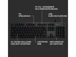 Logitech Gaming-Tastatur G512 GX Brown Carbon
