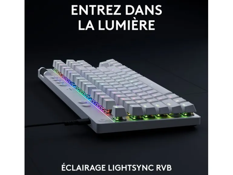 Logitech Gaming-Tastatur Pro X TKL Rapid Weiss