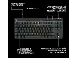 Logitech Gaming-Tastatur Pro X TKL Rapid Schwarz