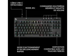 Logitech Gaming-Tastatur Pro X TKL Rapid Schwarz
