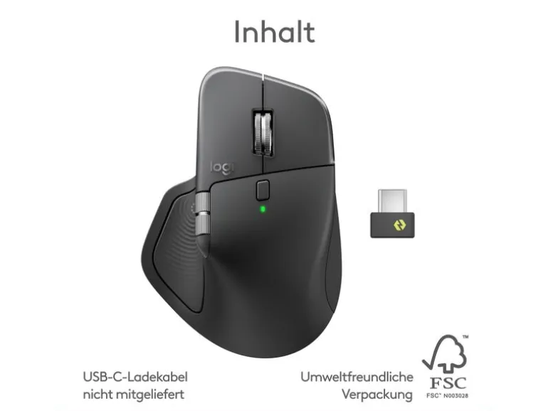Logitech Maus MX Master 4 Bluetooth RF Wireless Schwarz