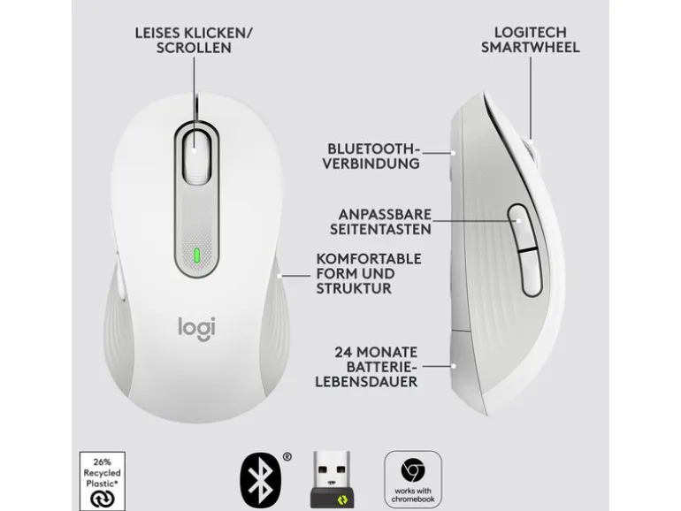 Logitech Maus Signature M650 Weiss