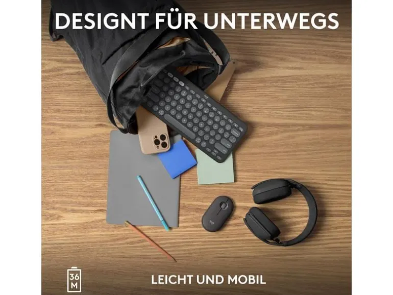 Logitech Pebble Keys 2 K380s Multi-Device-Tastatur Graphit