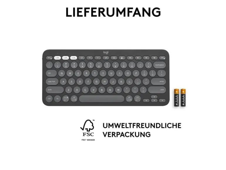 Logitech Pebble Keys 2 K380s Multi-Device-Tastatur Graphit
