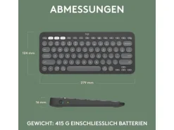 Logitech Pebble Keys 2 K380s Multi-Device-Tastatur Graphit