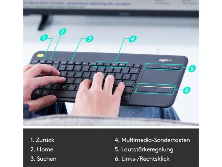 Logitech Tastatur K400 Plus CH-Layout