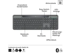 Logitech Tastatur Slim Solar+ K980 Business CH-Layout