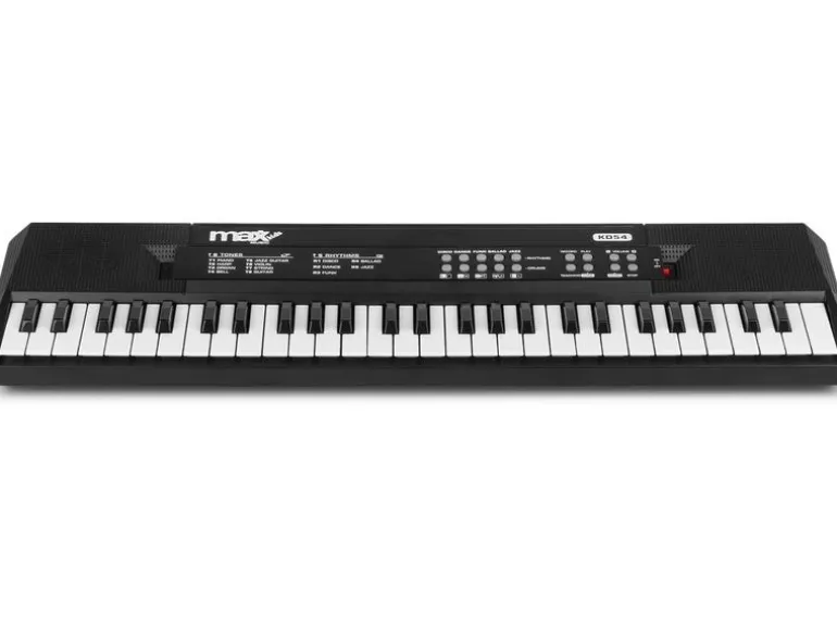 MAX Keyboard KD54 Tragbares Kinderkeyboard mit Mikrofon Schwarz