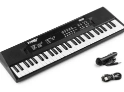 MAX Keyboard KD54 Tragbares Kinderkeyboard mit Mikrofon Schwarz