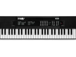 MAX Keyboard KD54 Tragbares Kinderkeyboard mit Mikrofon Schwarz