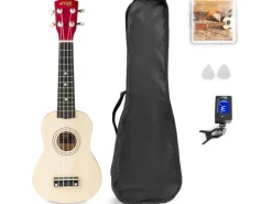 MAX Ukulele UKEY Set Soprano Natural 21 Zoll