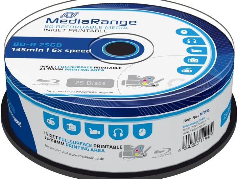 MediaRange BD-R 25 GB, Spindel (25 Stück)