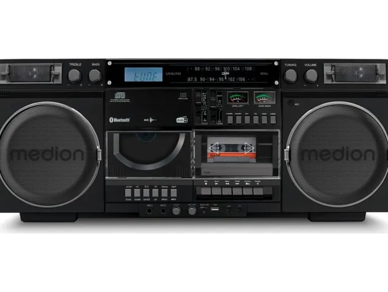 Medion Radio/CD-Player LIFE P66538 Retro-Boombox Schwarz