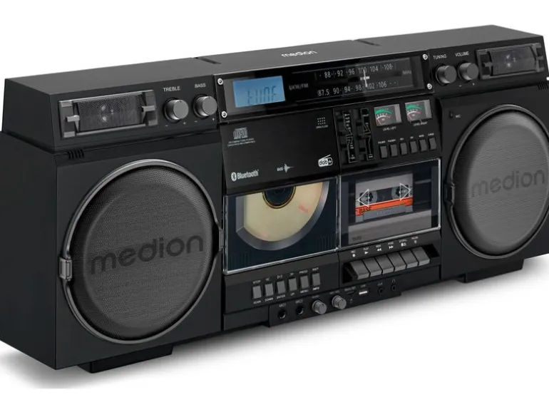 Medion Radio/CD-Player LIFE P66538 Retro-Boombox Schwarz