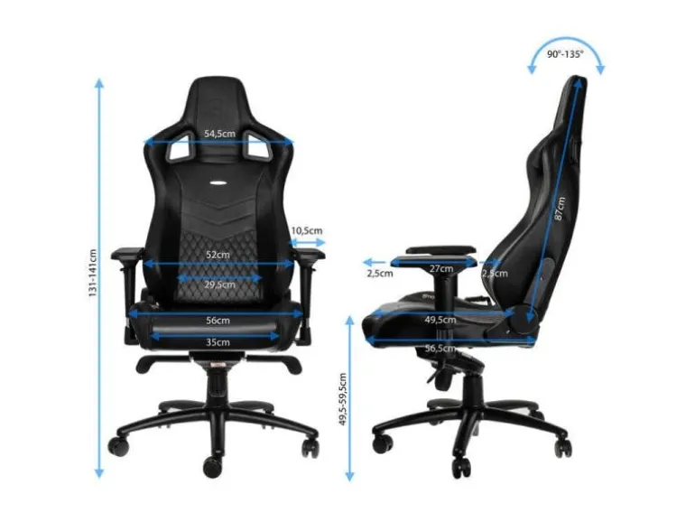 noblechairs Gaming-Stuhl EPIC Echtleder Schwarz