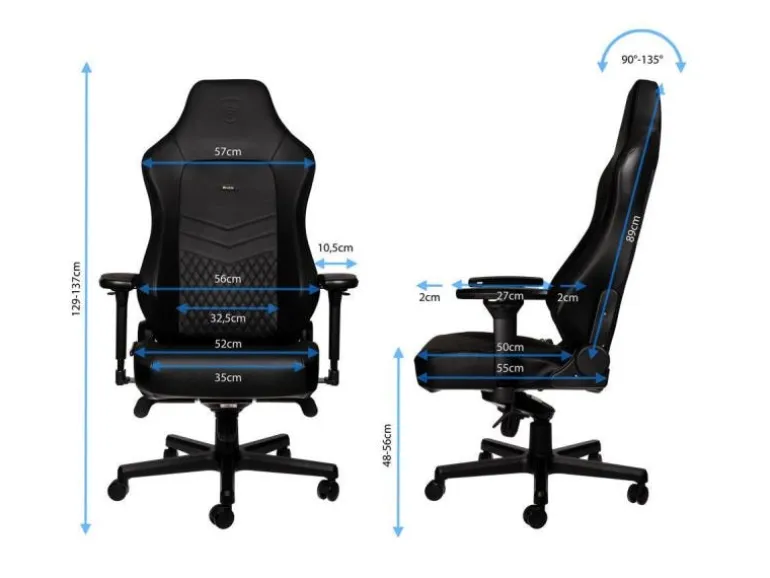noblechairs Gaming-Stuhl HERO Echtleder Schwarz