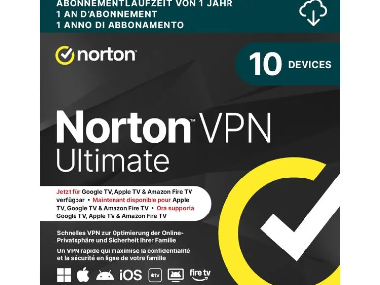 Norton VPN Ultimate ESD, Vollversion, 10 PC, 1Jahr 50 GB