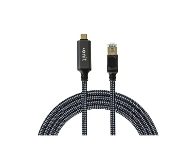 onit Adapterkabel USB-C – RJ45 Grau/Schwarz, 3 m