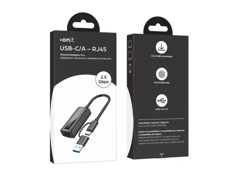 onit Netzwerk-Adapter Pro USB-C/A – RJ45 2.5G-LAN