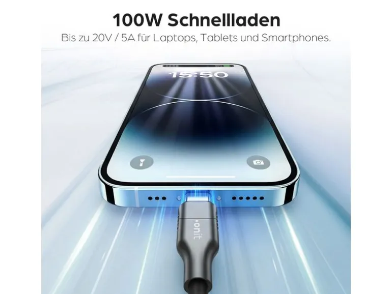 onit USB-Kabel mit Datenblocker-Schalter, USB-C - USB-C, 1.5 m