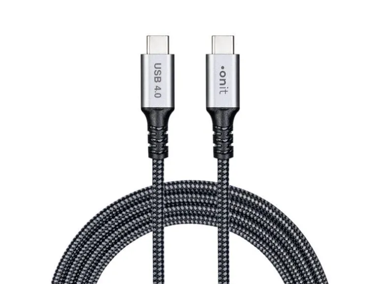 onit USB4-Kabel Premium 240 W, USB-C - USB-C, 1 m, Schwarz/Grau