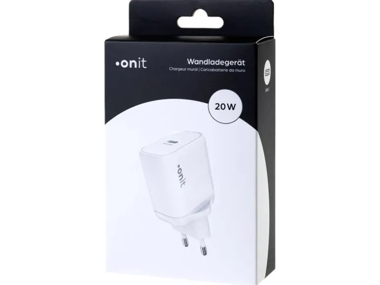 onit USB-Wandladegerät Single 1C 20 W GaN Weiss