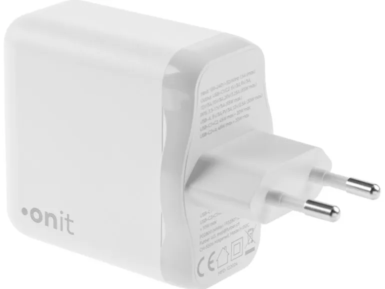 onit USB-Wandladegerät Triple 2C1A 65 W GaN Weiss