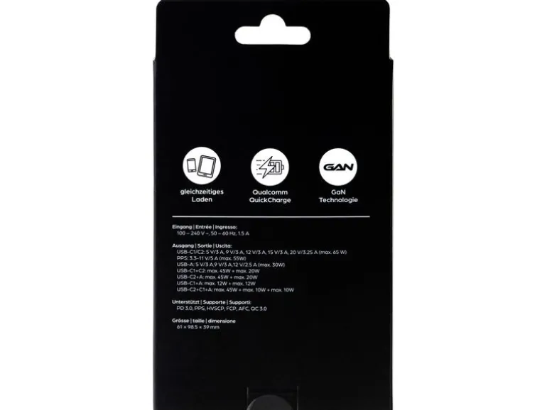 onit USB-Wandladegerät Triple 2C1A 65 W GaN Weiss