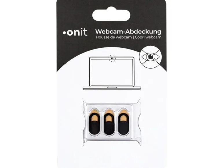 onit Webcam-Abdeckung Schwarz, 3 Stück