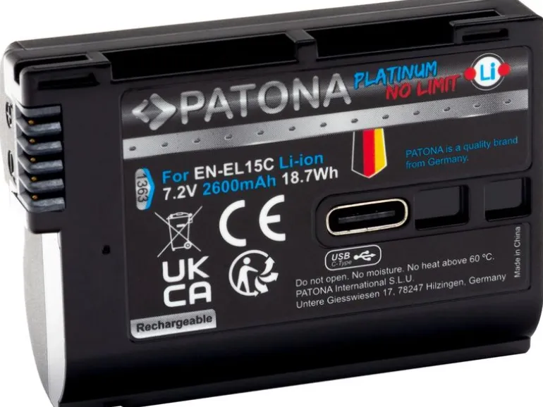 Patona Digitalkamera-Akku Platinum Nikon EN-EL15C mit USB-C