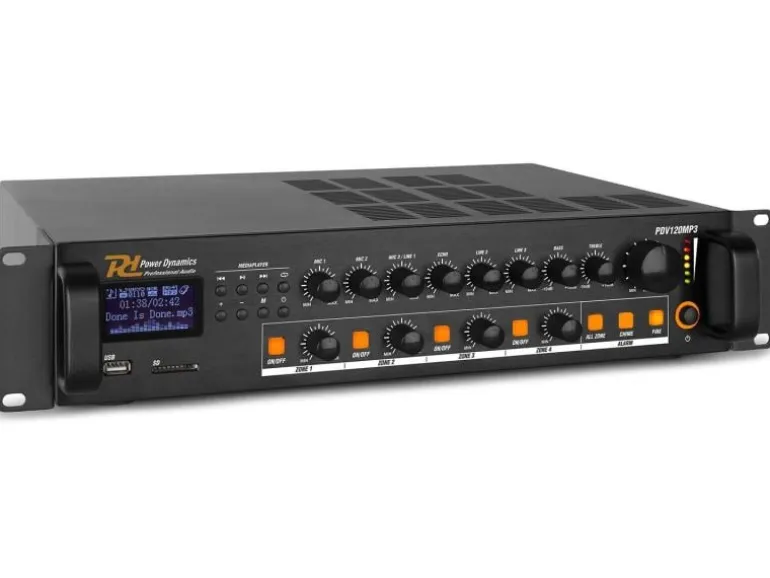 Power Dynamics Verstärker Pro PDV120 MP3 4-Zonen Mischer