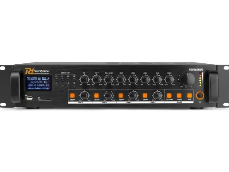 Power Dynamics Verstärker Pro PDV360MP3 4-Zonen Mischer