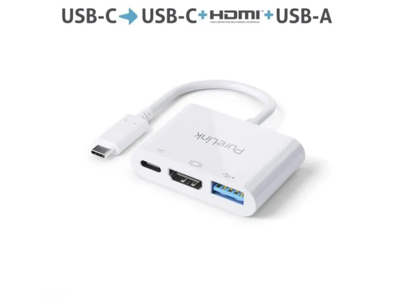 PureLink iSeries Multiport Adapter IS270 USB-C - HDMI & USB-A3.1, weiss